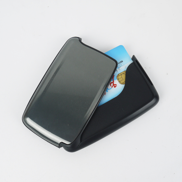 Yooj Yim Qhib RFID Blacking Aluminium Card Holder Txiv Neej Hnab