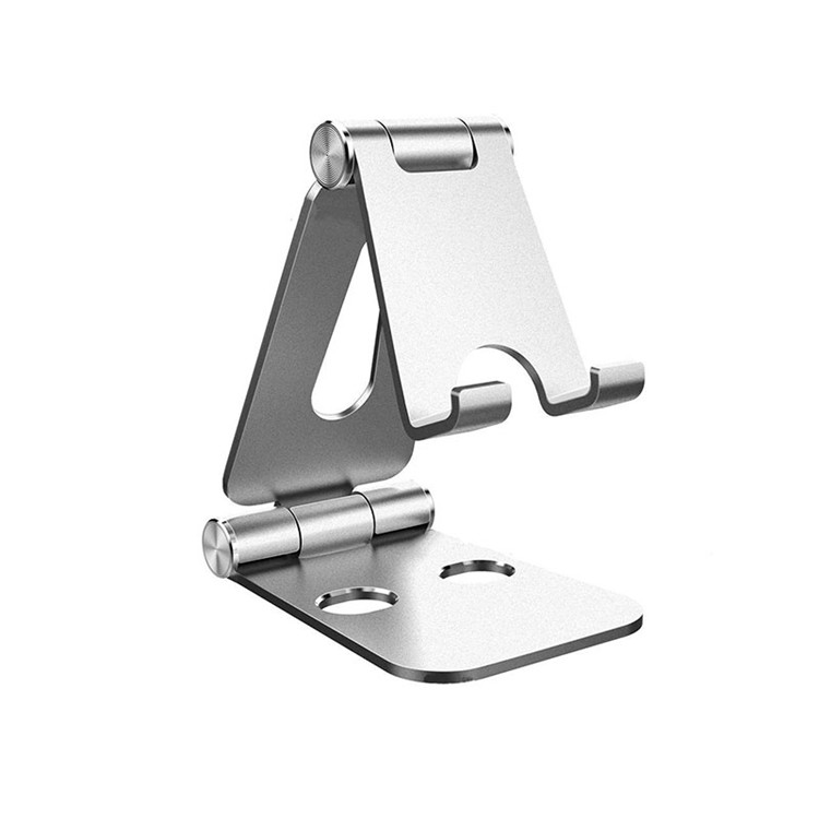 Folding Aluminium Desktop Phone Stand Holder nrog Multi-Angle Rotation