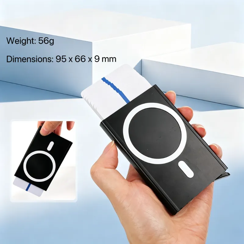 Magnetic Aluminum Auto Pop-Up Card Holder